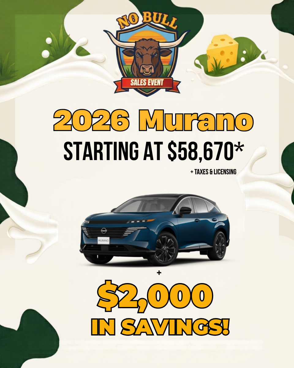 2026 Nissan Murano — starting at $58,670 plus $2,000 in savings